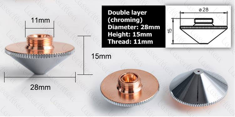 different nozzles of fiber laser cutting machine