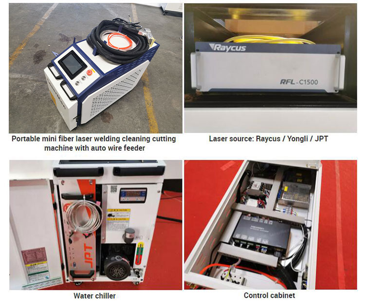 mini type fiber laser welding cutting cleaning machine